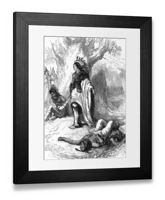 Framed Print : Historical scene from the U.S. history of the 17th century Framed Print : Historical scene from the U.S. history of the 17th century