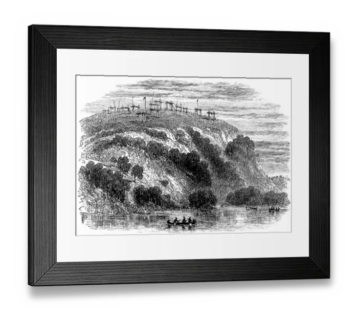Framed Print : Historical drawing, US-American history Framed Print : Historical drawing, US-American history