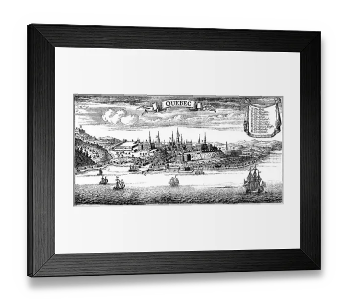 Framed Print : Historic drawing, view of the Ville de Quebec also known as Quebec City Framed Print : Historic drawing, view of the Ville de Quebec also known as Quebec City
