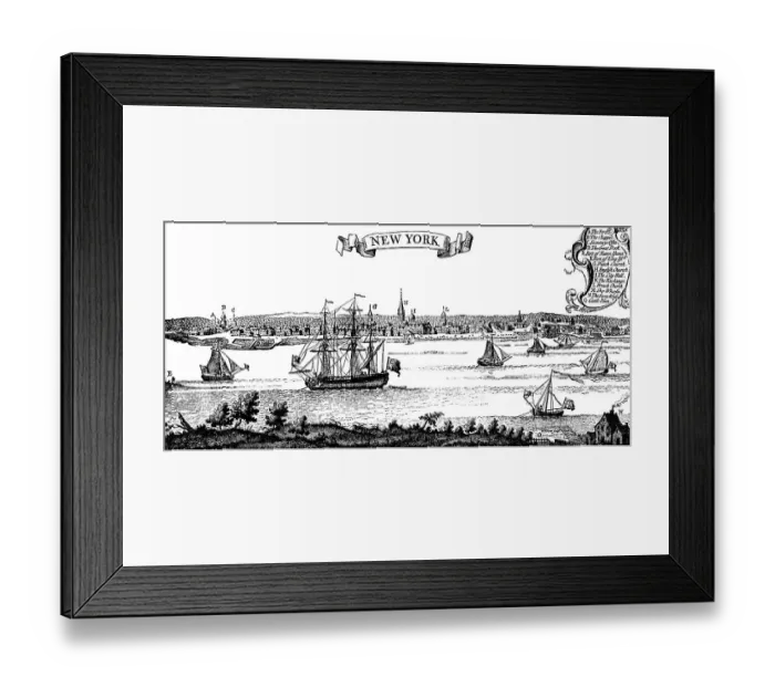 Framed Print : Historical drawing, US-American history