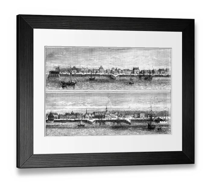 Framed Print : Historical drawing, US-American history