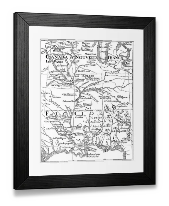 Framed Print : Historical drawing, US-American history