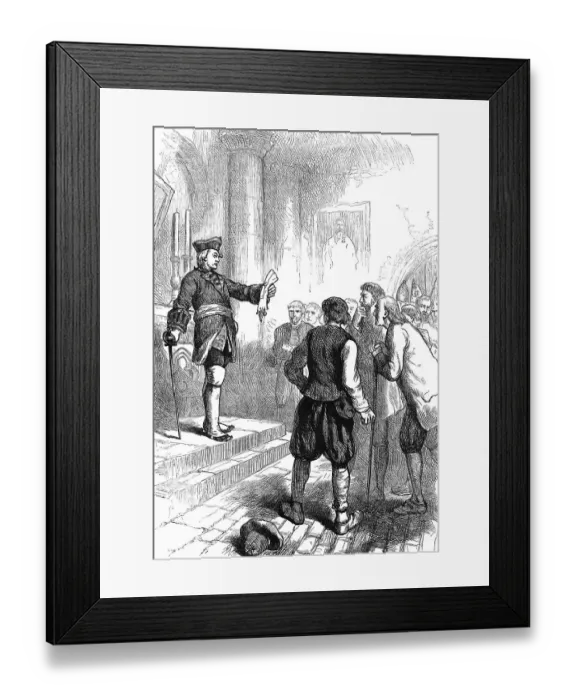Framed Print : Historical drawing, US-American history