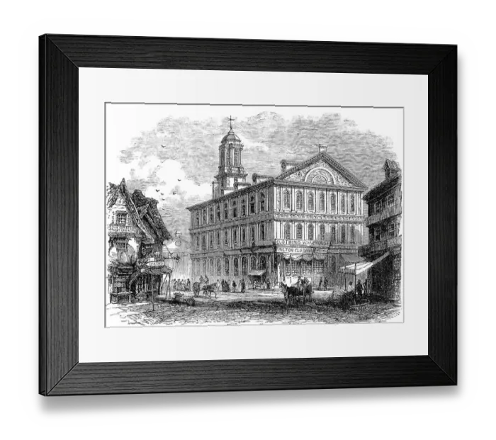 Framed Print : Historical drawing, US-American history