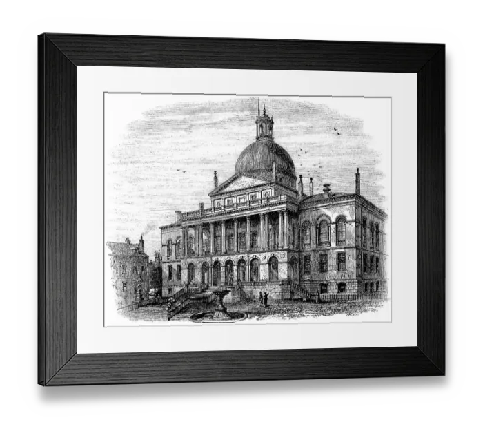 Framed Print : Historical drawing, US-American history Framed Print : Historical drawing, US-American history