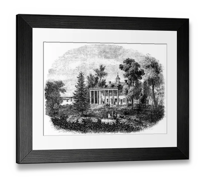 Framed Print : Historical drawing, US-American history