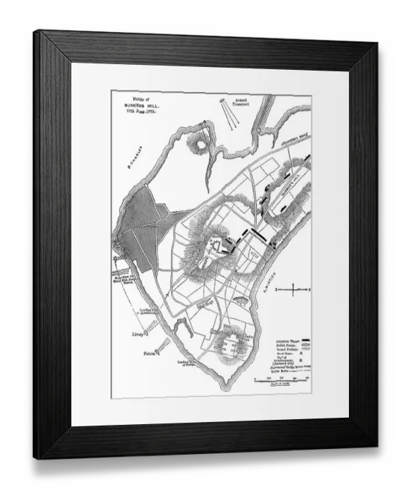 Framed Print : Historical drawing, US-American history