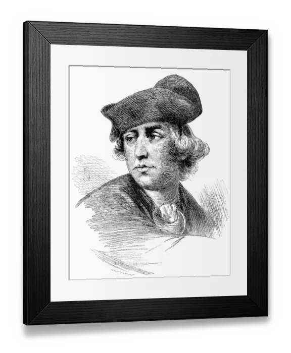 Framed Print : Historical drawing, US-American history