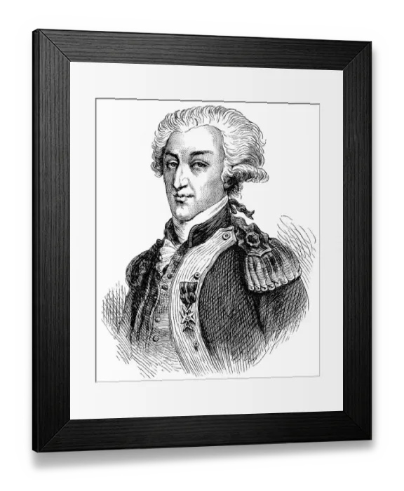 Framed Print : Historical drawing, US-American history