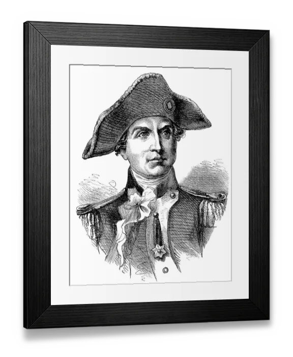 Framed Print : Historical drawing, US-American history