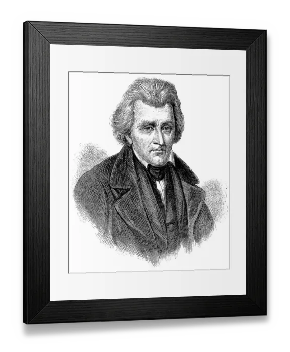 Framed Print : Historical drawing, US-American history