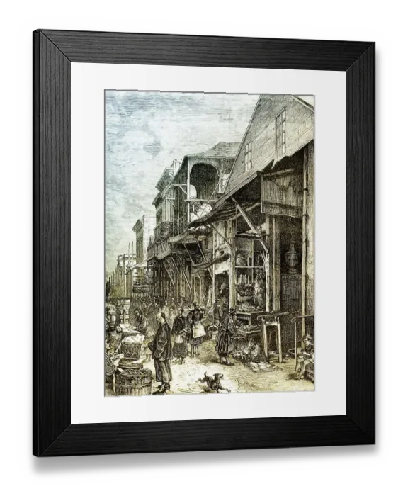 Framed Print : Historical drawing, US-American history