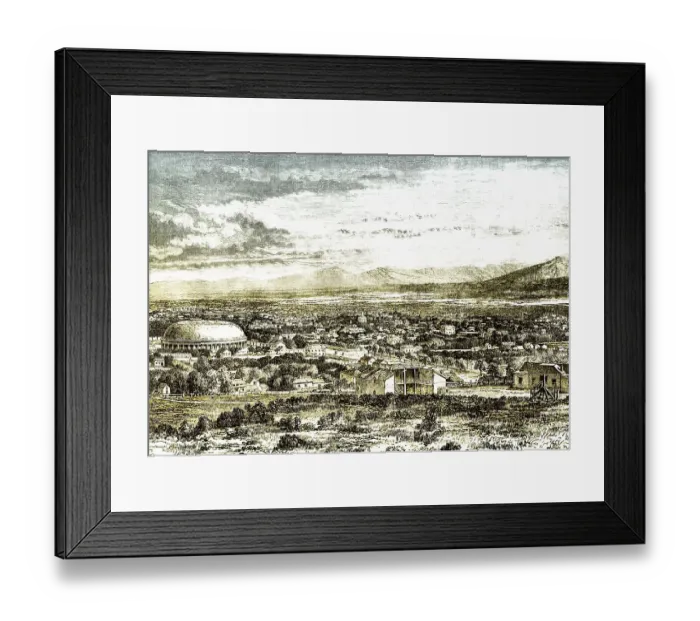 Framed Print : Historical drawing, US-American history