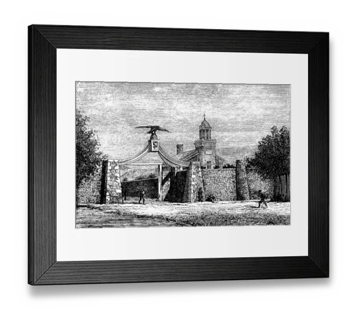 Framed Print : Historical drawing, US-American history