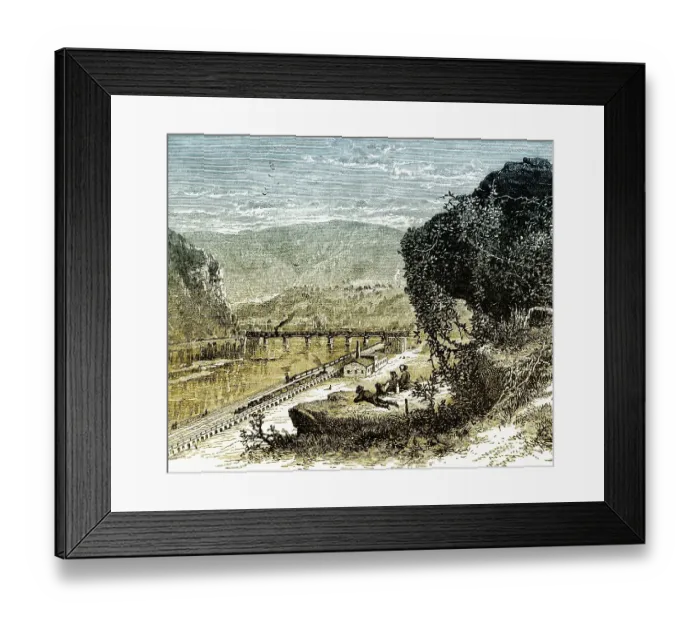 Framed Print : Historical scene, US-American history Framed Print : Historical scene, US-American history