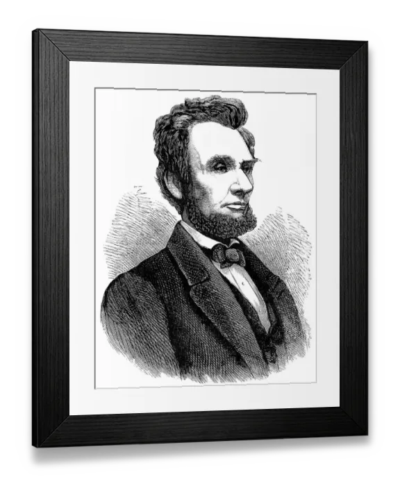 Framed Print : Historical drawing, US-American history Framed Print : Historical drawing, US-American history
