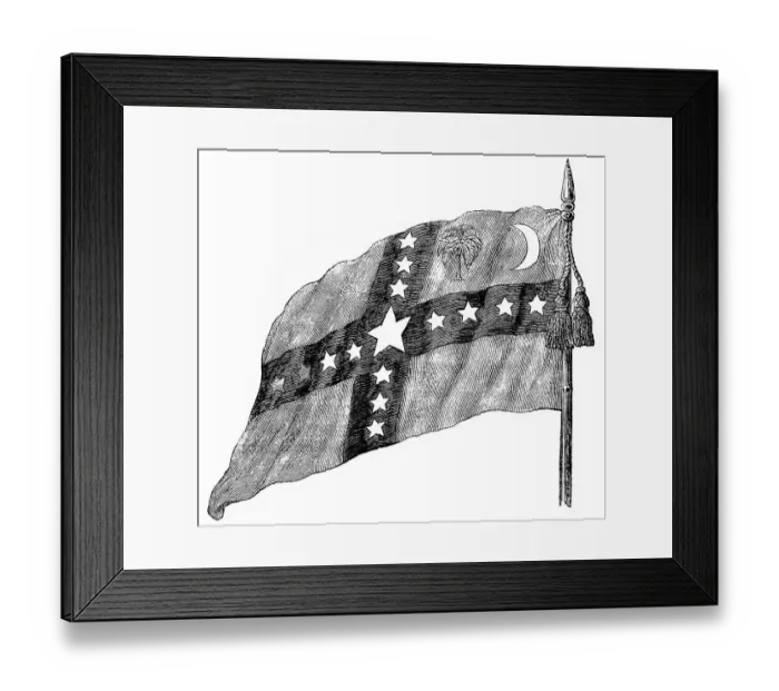 Framed Print : Historical drawing, US-American history