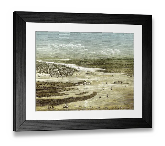 Framed Print : Historical drawing, US-American history