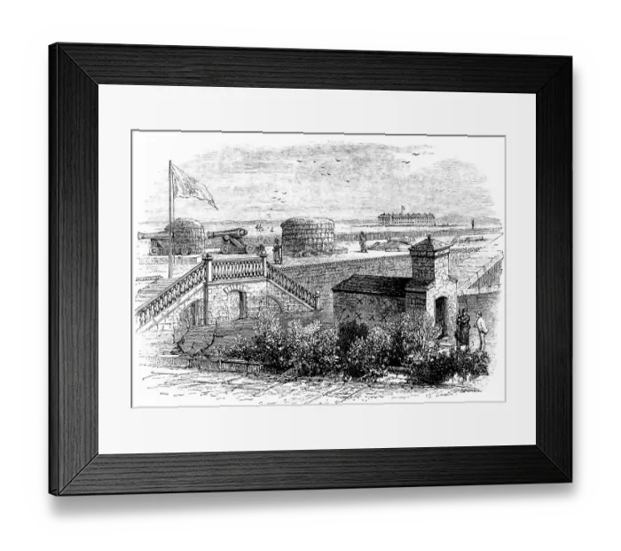 Framed Print : Historical drawing, US-American history