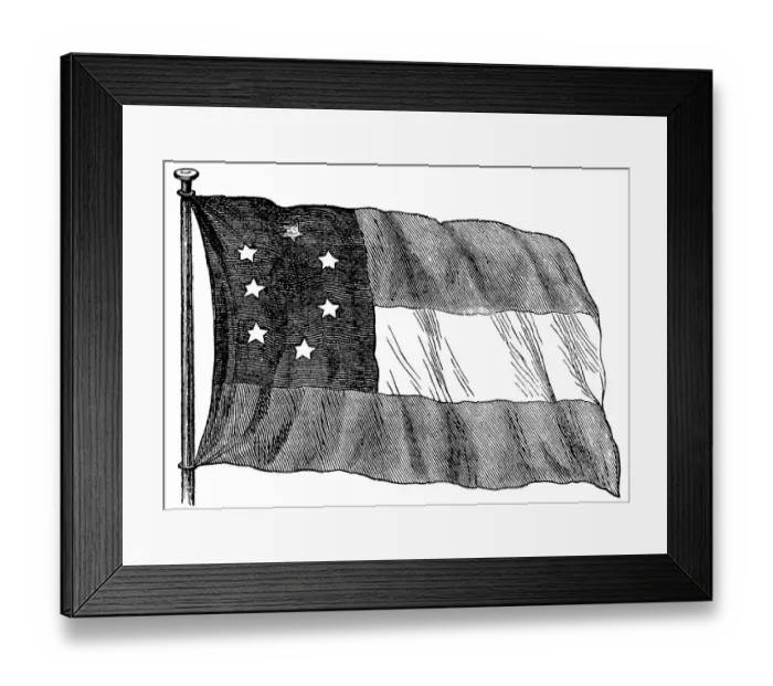 Framed Print : Historical drawing, US-American history Framed Print : Historical drawing, US-American history
