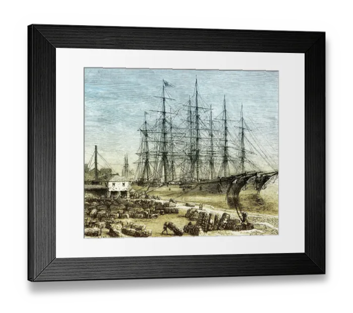 Framed Print : Historical drawing, US-American history