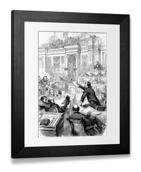 Framed Print : Historical scene, US-American history