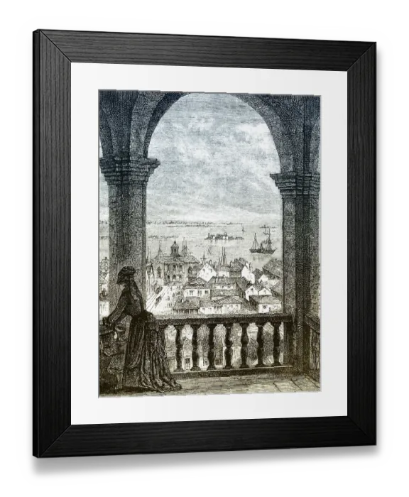 Framed Print : Historical drawing, US-American history Framed Print : Historical drawing, US-American history