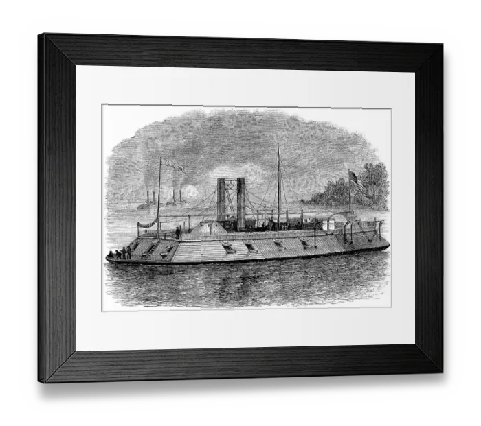 Framed Print : Historical drawing, US-American history