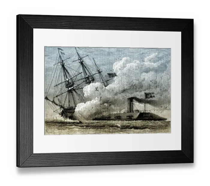 Framed Print : Historical drawing, US-American history