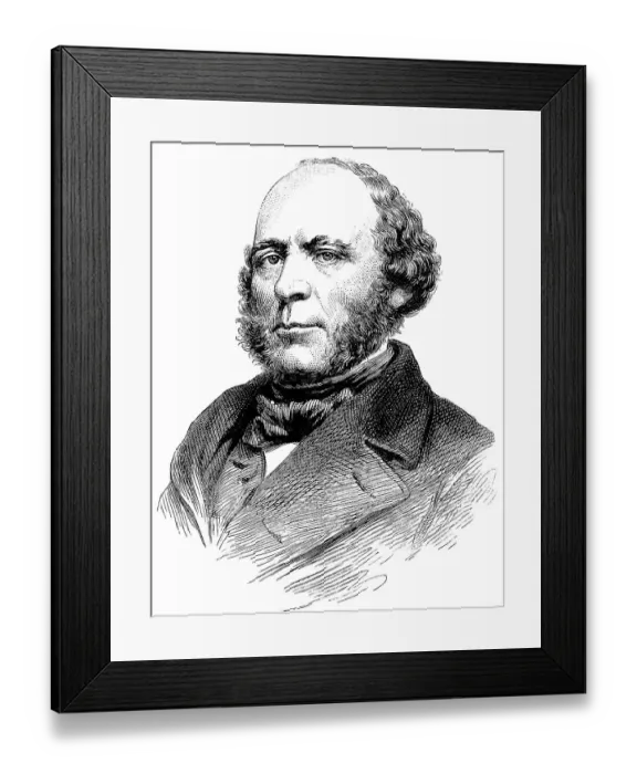 Framed Print : Historical drawing, US-American history