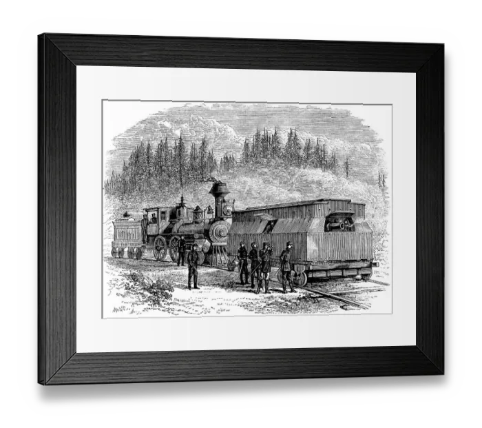 Framed Print : Historical drawing, US-American history Framed Print : Historical drawing, US-American history