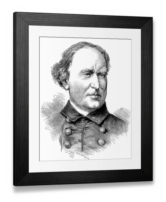 Framed Print : Historical drawing, US-American history