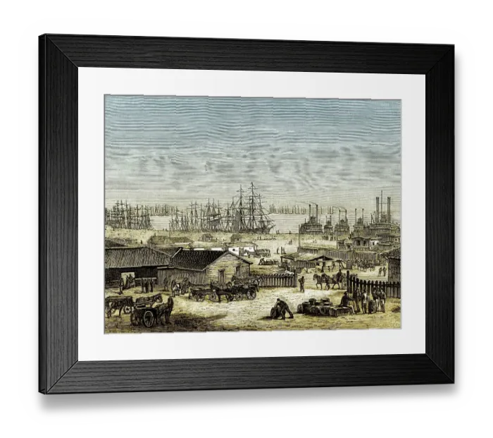 Framed Print : Historical drawing, US-American history