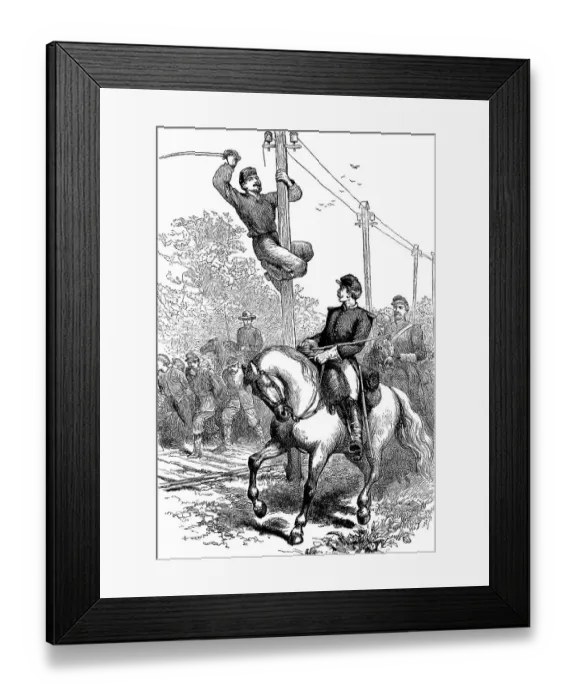 Framed Print : Historical drawing, US-American history Framed Print : Historical drawing, US-American history