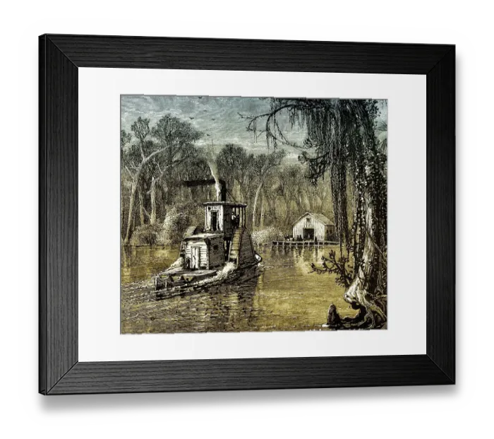Framed Print : Historical drawing, US-American history