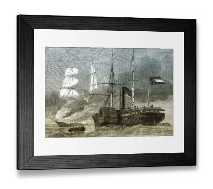 Framed Print : Historical drawing, US-American history