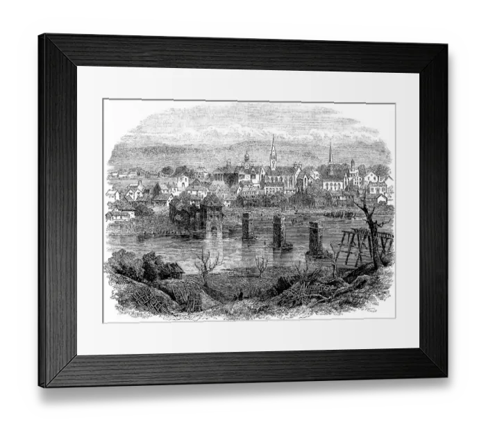 Framed Print : Historical drawing, US-American history