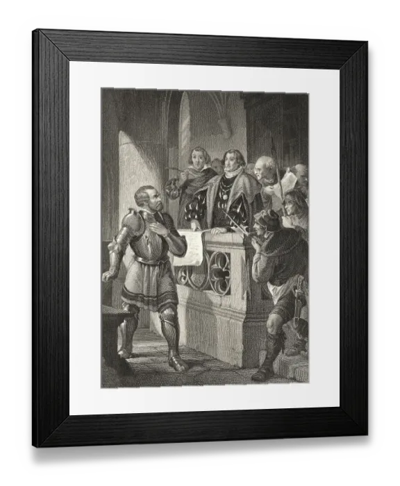 Framed Print : Historic steel engraving by Ferdinand Rothbart