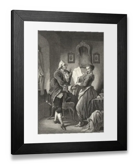 Framed Print : Historic steel engraving by Ferdinand Rothbart