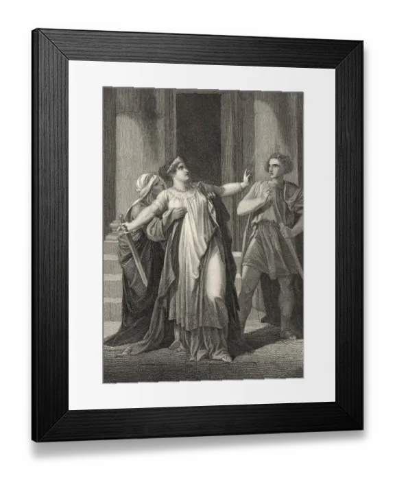 Framed Print : Historic steel engraving by Ferdinand Rothbart