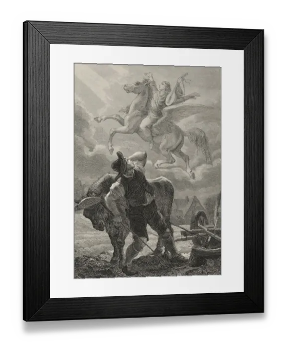 Framed Print : Historic steel engraving by Ferdinand Rothbart