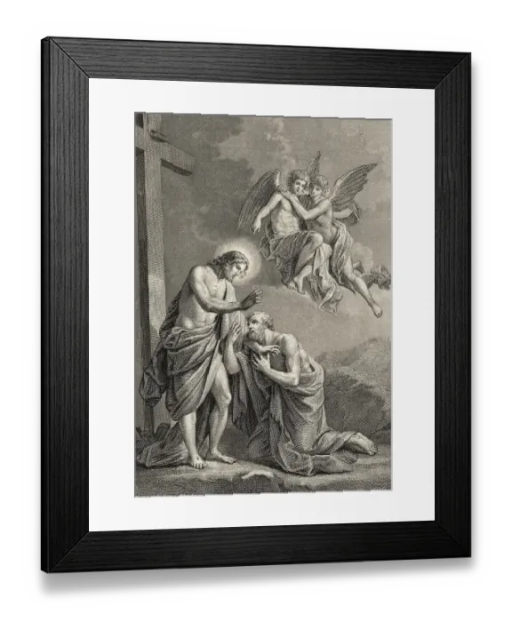 Framed Print : Historic steel engraving, religious scene from The Messiah Framed Print : Historic steel engraving, religious scene from The Messiah