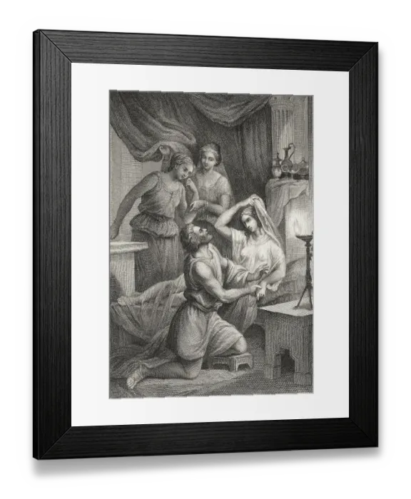 Framed Print : Historic steel engraving, illustration on Peregrinus Proteus