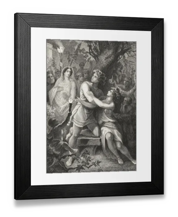 Framed Print : Historic steel engraving, illustration on Peregrinus Proteus
