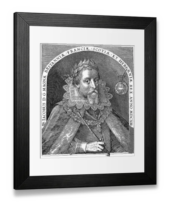 Framed Print : Historic drawing, portrait of James or Jacob Framed Print : Historic drawing, portrait of James or Jacob
