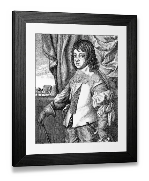 Framed Print : Historic drawing, portrait of Charles I as a child
