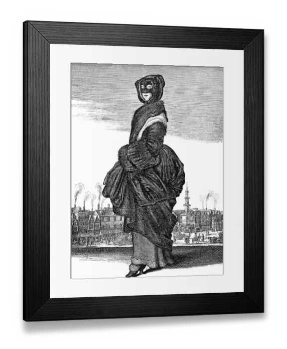 Framed Print : Historic drawing, winter of 1643