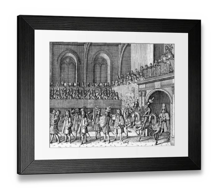 Framed Print : Historic drawing, the coronation ceremony of James II of England Framed Print : Historic drawing, the coronation ceremony of James II of England