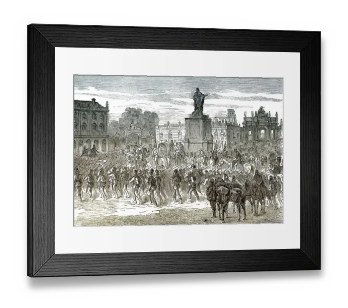 Framed Print : Historical drawing, German troops enter Nancy Framed Print : Historical drawing, German troops enter Nancy