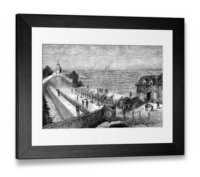 Framed Print : French cannon and fortifications at Montmartre during the siege of Paris